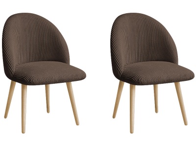 Bobochic, BOBOCHIC Set mit 2 Stühlen LALIE Stoff rotbraun