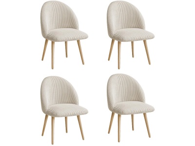 Bobochic, BOBOCHIC Set mit 4 Stühlen LALIE Stoff beige
