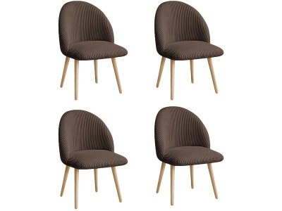 Bobochic, BOBOCHIC Set mit 4 Stühlen LALIE Stoff rotbraun