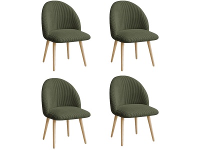 Bobochic, BOBOCHIC Set mit 4 Stühlen LALIE Stoff grün