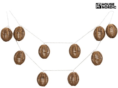 House nordic, Solar-Lichterkette CARLISLE LED STRING LIGHT 6cm x 32cm 0.72W natürliches holz