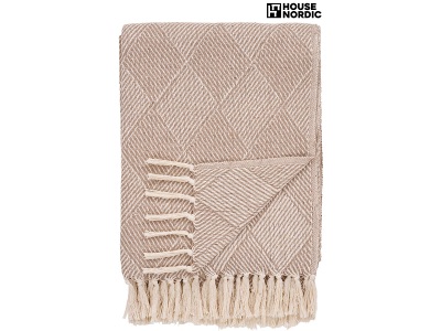 House nordic, HOUSE NORDIC Decke BURSA 130x180cm taupe bedruckt
