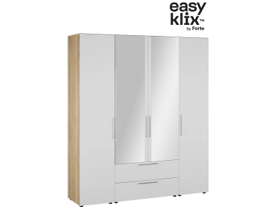 EASYKLIX, Drehtürenschrank MODUKLIX weiss 4 Türen 2 Schubladen