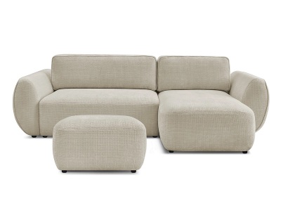 Bobochic, Ecksofa mit Hocker BOBOCHIC DENISE Stoff mit Textur beige