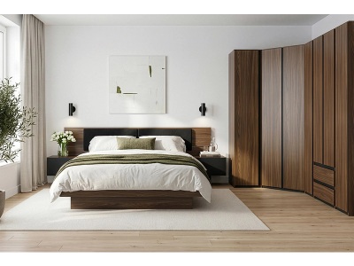 CONFORAMA, Kastenbett OSAKA 180x200cm spanplatte nussbaum