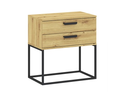 CONFORAMA, Nachttisch CADRO 2 Schubladen 60x38.5x65cm artisan eiche matt / laminiert