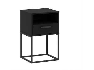 CONFORAMA, Nachttisch CADRO 1 Schublade 40x38.5x65cm black matt / laminiert