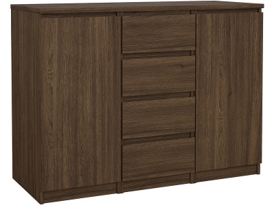 CONFORAMA, Kommode NAIA 2 Türen 4 Schubladen 50x120.8x90.7cm nussbaum matt
