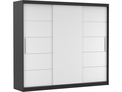 CONFORAMA, Schwebetürenschrank AVILA anthrazitschwarz 3 Türen