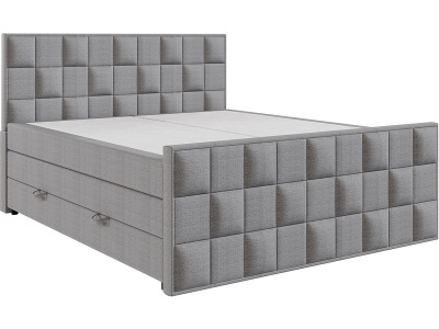 CONFORAMA, Boxspringbett ARIA grau 140x200cm halbfest