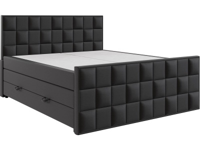 CONFORAMA, Boxspringbett ARIA schwarz 180x200cm halbfest