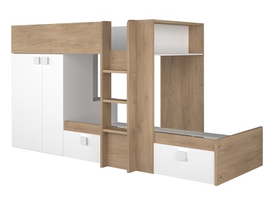 TRASMAN, Hochbett TRENDY TRASMAN 200x90cm weiss