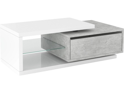 CONFORAMA, Couchtish GOYA 60x120x43.5cm weiss glänzend
