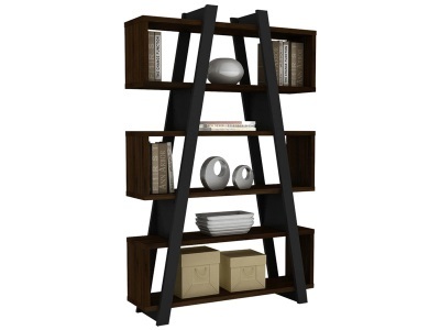CONFORAMA, Regal BRIDGE Schwarz 9 Fächer Böden, Regal BRIDGE 119x34x185.1cm 9 Fächer schwarz