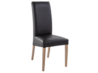 CONFORAMA, Stuhl BOSTON Holz Schwarz, Stuhl BOSTON Synthetisches Leder schwarz