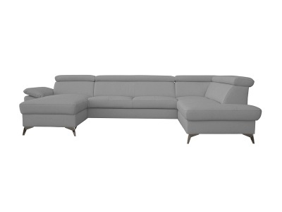 undefined, Ecksofa APOLLO Echtleder / Synthetisches Leder grau, Ecksofa APOLLO Echtleder / Synthetisches Leder grau