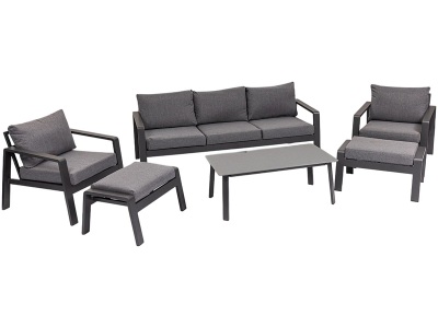 CONFORAMA, Gartensofa-Set MARSEILLE grau anthrazit, Gartensofa-Set MARSEILLE Metall grau anthrazit