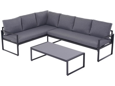 CONFORAMA, Garten-Set LEIPZIG anthrazit, Garten-Set LEIPZIG Metall anthrazit