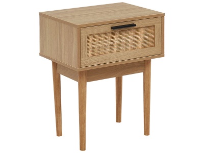 CONFORAMA, Nachttisch AMANA 1 Schublade Spanplatte, Rattan holz, Nachttisch AMANA 1 Schublade 40x29.5x50cm holz