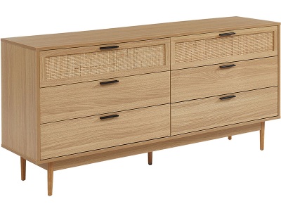 CONFORAMA, Kommode AMANA 3 Schubladen Spanplatte, Rattan holz