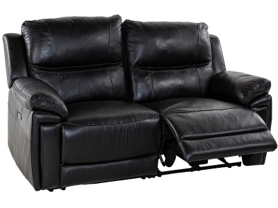 undefined, 2er Sofa MICHELLE Echtleder schwarz, 