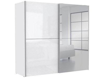 CONFORAMA, Schrank GENEVE 2 Schiebetüren weiss