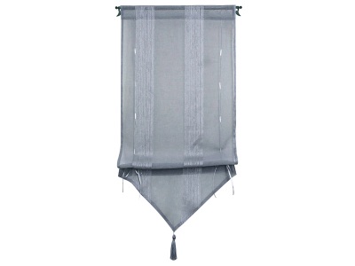 CONFORAMA, Vorhang RAYURE Durchsichtig Gestreift Grau Tunnel Polyester 60 x 120 cm, 