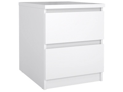 CONFORAMA, Nachttisch 2 Schublade(n) VICKY Weiss Spanplatte, Nachttisch NAIA 2 Schubladen 40.4x50x49.5cm weiss lackiert