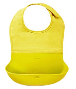 Wasserdichtes Kinder Lätzchen mit Auffangtasche - gelb