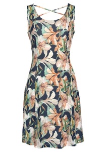 Lascana, LASCANA Strandkleid, LASCANA Sommerkleid, mit tiefem Rückenausschnitt im Blumenprint, Minikleid, Strandkleid