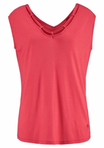 S.OLIVER BEACHWEAR, s.Oliver Beachwear Strandshirt, s.Oliver T-Shirt, mit Zierbändern am Ausschnitt, Kurzarmshirt, sommerlich