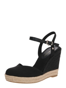 Tommy Hilfiger, Sandalen 'EMMA 16D', Tommy Hilfiger Sandalette »BASIC CLOSED TOE HIGH WEDGE«, mit bezogenem Keilabsatz