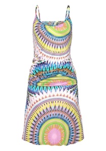 BEACHTIME, Beachtime Strandkleid, Beachtime Strandkleid, mit grafischem Print im Ethno-Stil, kurzes Sommerkleid