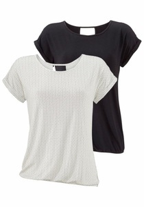 Lascana, LASCANA T-Shirt, LASCANA Kurzarmshirt, mit modischem Cut-out im Nacken aus Viskose-Stretch-Qualität