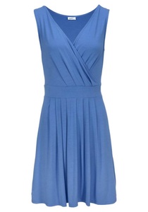 BEACHTIME, Beachtime Strandkleid, Beachtime Jerseykleid, mit tiefem V-Ausschnitt in Wickeloptik, Sommerkleid, Basic