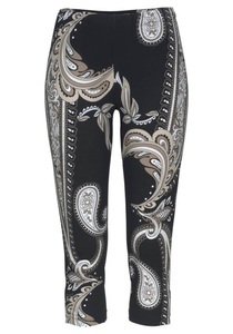 Lascana, LASCANA Caprileggings, LASCANA Caprileggings, mit Zierbändern am Beinabschluss, Allover-Druck, 3/4-Länge