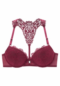 Lascana, LASCANA Push-up-BH, LASCANA Push-up-BH »Melissa«, mit Vorderverschluss & Spitzenrücken aus Stickerei, Dessous