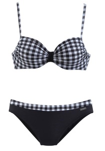 Lascana, LASCANA Bügel-Bikini im schwarz-weissen Karodruck, LASCANA Bügel-Bikini, im schwarz-weissen Karodruck