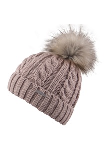 Chillouts, Mütze 'Joan', chillouts Bommelmütze »Joan Hat«, Mit Fake-Fur Pom Pom, Zopfmuster