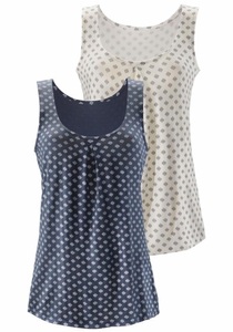 Lascana, LASCANA Tanktop, LASCANA Shirttop, (2er-Pack), mit Kellerfalte am Ausschnitt