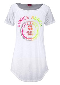 Venice Beach, Venice Beach Longshirt, Venice Beach Longshirt, mit Frontprint, Shirtkleid, Strandkleid, luftig und leicht