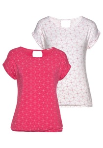 Lascana, LASCANA T-Shirt, LASCANA T-Shirt, mit kleinem Cut-Out im Nacken