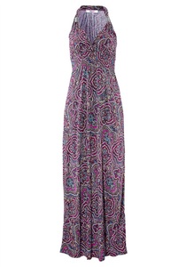 Lascana, Strandkleid, LASCANA Maxikleid, mit Paisleymuster und verstellbarem Ausschnitt, Sommerkleid