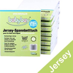 Babybay, BABYBAY Spannbetttuch Jersey Original/Maxi mit Erweiterungsseite weiss, Beistellbett Jersey Spannbetttuch Orig.maxiboxspring Unisex