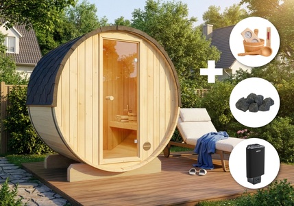 FinnTherm, Sauna-Komplettset Fasssauna Mini XXS