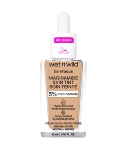 Wet n Wild, wet n wild Bare Focus Niacinamide Skin Tint Flüssige Foundation 32 ml Cream Beige