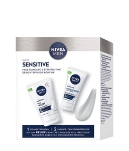 Nivea Men, NIVEA MEN Sensitive Routine Set Waschgel & Gesichtspflege Creme Gesichtspflegeset 1 Stk