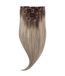 Rapunzel of Sweden, Rapunzel of Sweden Classic Clip-ins Straight / Medium Volume / 7 pieces Dark Ashy Blonde Balayage B2.6/10.7 40 cm Haarverlängerung 100 g