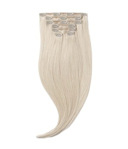 Rapunzel of Sweden, Rapunzel of Sweden Classic Clip-ins Straight / Medium Volume / 7 pieces 10.7 Light Grey 60 cm Haarverlängerung 120 g