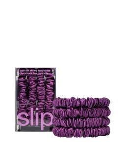 Slip, Slip Pure Silk Skinny Scrunchies Dark Purple Haargummi 4 Stk
